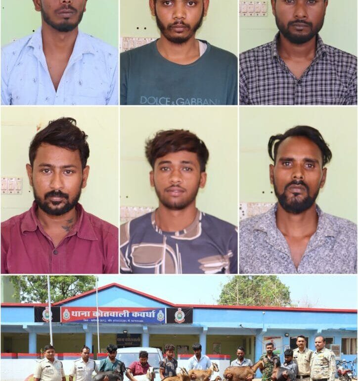 गाड़ी में बकरी, सिर पर चोरी – कबीरधाम की अनोखी कहानी: 80 से ज़्यादा बकरियाँ चुराने वाले बकरी चोर गिरोह का पर्दाफाश, 7 गिरफ्तार