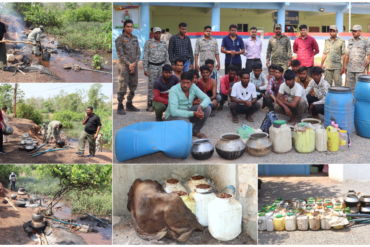 पुलिस की बड़ी कार्रवाई: 15 आरोपी गिरफ्तार, 300 लीटर कच्ची शराब और 1 टन से अधिक महुआ लाहन जब्त