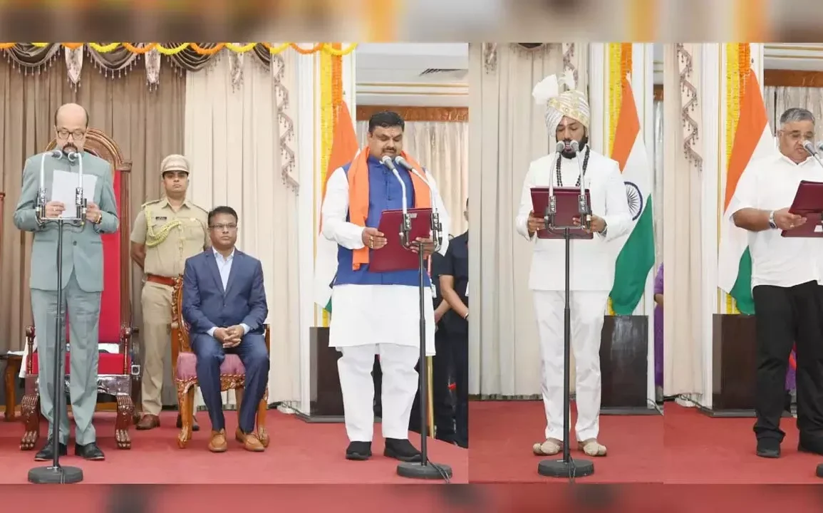 छत्तीसगढ़: साय मंत्रिमंडल का विस्तार, गजेन्द्र यादव, गुरु खुशवंत साहेब और राजेश अग्रवाल ने ली मंत्री पद की शपथ