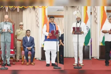 छत्तीसगढ़: साय मंत्रिमंडल का विस्तार, गजेन्द्र यादव, गुरु खुशवंत साहेब और राजेश अग्रवाल ने ली मंत्री पद की शपथ