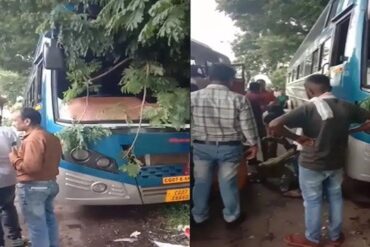 बड़ा हादसा टला – चलती बस में ड्राइवर बेहोश, पेड़ से टकराई यात्री बस – 5 लोग घायल