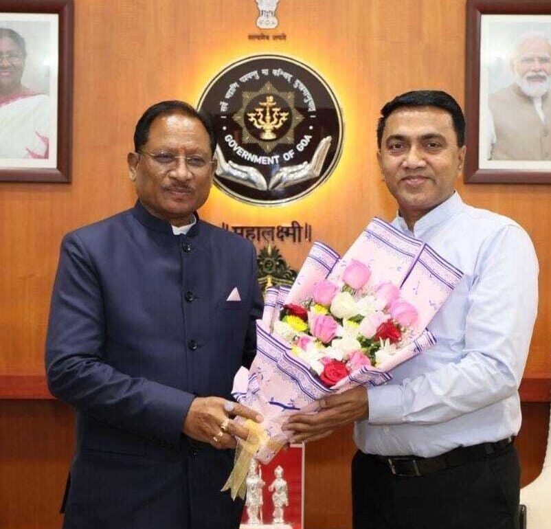 मुख्यमंत्री विष्णुदेव साय ने गोवा के मुख्यमंत्री डॉ. प्रमोद सावंत से की सौजन्य भेंट